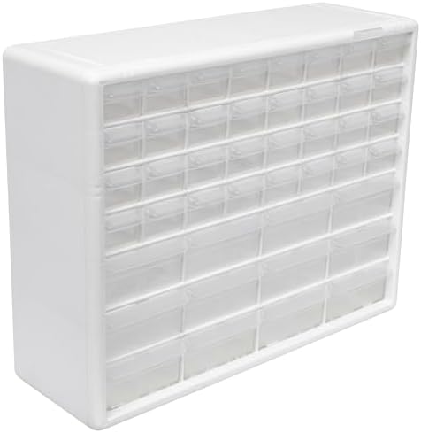 Akro-Mils 44-Drawer Plastic Storage Cabinet, 20"W x 6"D x 16"H, White
