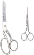 Westcott Forged 8in & 5in Scissors for Fabric and Paper Crafts, 2-Pack, Detail Snips and Heavy Duty Shears, Dressmaker Shears for Sewing, Tailoring, Quilting, Art, Office