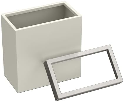 Gatco Small Bathroom Trash Can with Lid, Rectangle 3 Gallon Stainless Steel Wastebasket, Under Sink, Matte Pearl and Satin Nickel, for Bathroom, Bedroom, Office (1939SN)