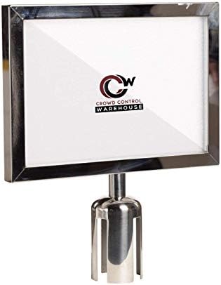Crowd Control Warehouse Stanchion Sign Frame, 8.5 X 11 Inch Horizontal