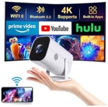Mini Projector with Wifi and Bluetooth, Built-in Apps,Movie Projector