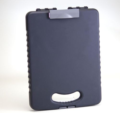 Officemate Deluxe Tablet Clipboard Case, Letter and A4 Size, Interior Organizer Compartments, Tablet Holder Straps, Carry Handle, Charcoal