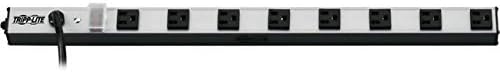 Tripp Lite 8-Outlet Bench & Cabinet Power Strip, 24 in. Length, 10ft Cord with 5-15P Plug, Metal Housing, (PS240810)