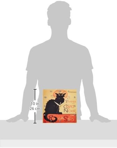 3dRose DPP_46907_1 Le Chat Noir Advertising, Art Nouveau, Black Cat, Cat, Cats, Chat Noir, Le Chat Wall Clock, 10 by 10-Inch