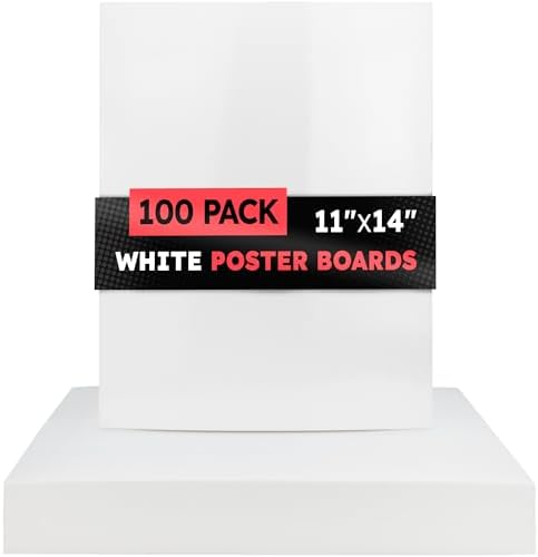 Hygloss White Poster Board 11 x 14-100 Count Bulk Pack, 10 Pt. Thickness