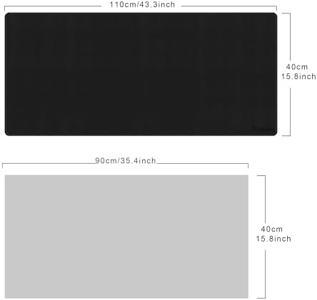 Mydours 43.3" x 15.7" XL Large Desk Mat PU Leather Gaming Mouse Pad, Black