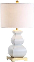 JONATHAN Y Vienna 25.5" Ceramic Metal Footed Vase Table Lamp, White/Gold