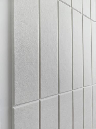 White Felt Bulletin Board Tiles | Modern Cork Board Alternative | Large Cork Boards for Walls | Aesthetic Felt Wall Panels for Office & Home Decor | Pin Board & Photo Board (12-Pack) | White