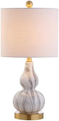JONATHAN Y Anya Gourd Glass Table Lamp 20.5", Black/White