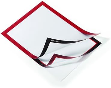 Durable Duraframe Sign Holder, Self-Adhesive, Red, Letter Size, 2 Pack