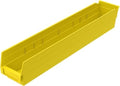Akro-Mils 30124 Heavy Duty Plastic Shelf Bins, 24"x 4"x 4", Yellow, 12-Pack
