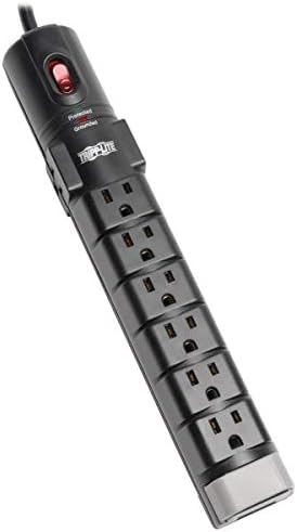 Tripp Lite 8 Outlet Surge Protector Power Strip, 6ft Cord Right Angle Plug, Tel/Modem, & $150K INSURANCE (TLP806TEL)