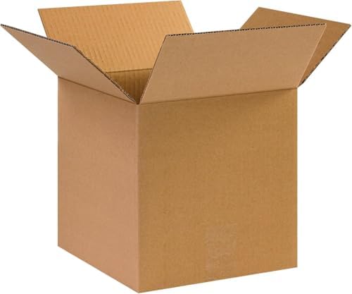 BOX USA Shipping Boxes Small 10"L x 10"W x 10"H 25-Pack, Cardboard Box for Shipping, Moving, Mailing, Packing, Packaging and Storage