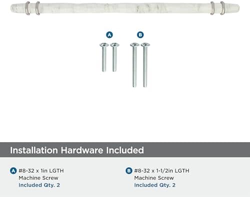 Amerock 10-1/16" Carrione Marble White/Polished Nickel Drawer Pull