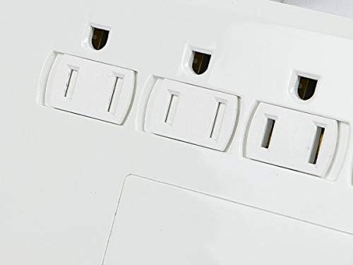 Monoprice Power & Surge - 12 Outlet Surge Protector Power Strip With 2 Built In 2.1A USB Charger Ports - 6 Feet - White | Cord UL Rated, 3,420 Joules With Grounded And Protected Light Indicator