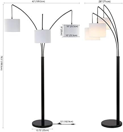JONATHAN Y Barrie 3-Light Arc Floor Lamp 78.5" Metal, Oil Rubbed Bronze