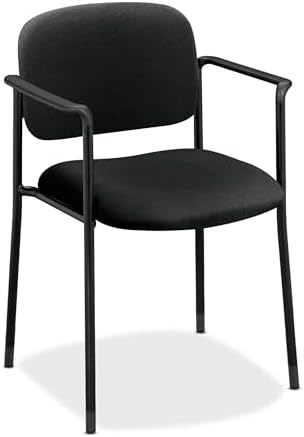 HON Scatter Guest Chair with Arms, Fabric Office Chairs, Black
