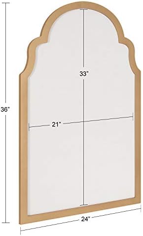 Kate and Laurel Holbrook Glam Framed Arch Fabric Pinboard, 24 x 36, Gold, Decorative Modern Bulletin Board for Wall