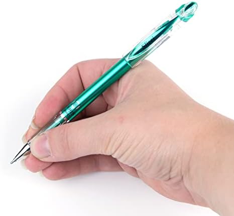 Pentel Arts Slicci Metallic 0.8 mm Needle Tip Gel Pen, Metallic Green Ink, Box of 12 (BG208-MD)