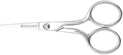 Westcott 4in Forged Paper and Fabric Scissors, Precision Scissors for Embroidery Detail, Sewing and Crafts