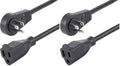 StarTech.com 6ft (2m) Power Extension Cord - 360° Rotating Flat Plug Extension Cord - NEMA 5-15P to NEMA 5-15R, 16 AWG, 125V/13A - Black Short 3-Prong Power Extender Cable (RTPAC1016) (Pack of 2)