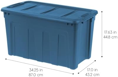 IRIS USA 4-Pack 31 Gal Heavy Duty Storage Totes with Lids, Navy