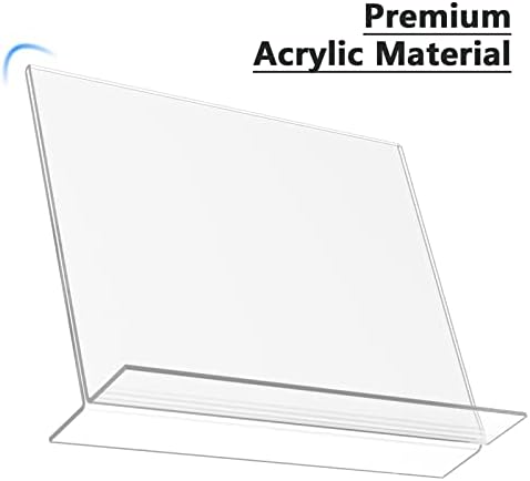 MaxGear Acrylic Sign Holder 8.5x11 Horizontal 6 Pack, Double-Sided Display