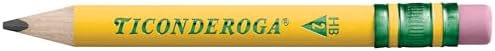 Ticonderoga My First Short Triangular Wood-Cased Pencils, #2 HB Soft | With Erasers, Yellow, 12 Count, Standard Size, High Quality Eraser