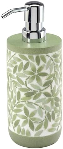 Avanti Linens - Lotion Pump/Soap Dispenser, Resin Countertop Accessories, Guest Bathroom Essentials (Stratford Collection, Green)