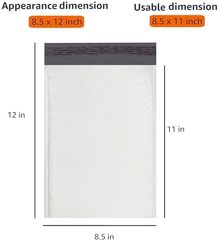 Amazon Basics Poly Bubble Mailer, 8.5" x 12" (Internal Size 8.25" x 11"), Self-Seal, 100-Pack, White/Grey