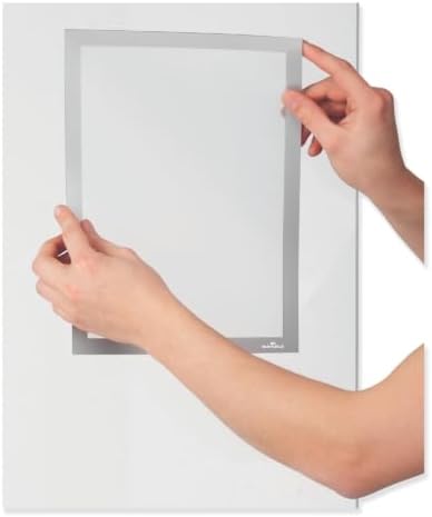 Durable Duraframe Sun Sign Holder, Magnetic, Silver, Tabloid Size, 2 Pack