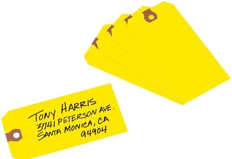 Avery® Unstrung Shipping Tags, 11.5 pt. Stock, 4-3/4" x 2-3/8", 1,000 Yellow Hang Tags (12325)