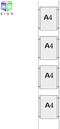 A4 Portrait Real Estate Window Hanging Led Sign Holder Display (4pcs hanging in one column)
