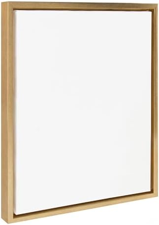 Kate and Laurel Sylvie Blank Framed Canvas Wall Art, 16x20 Bright Gold, Modern Empty Canvas for Paint-Your-Own Art, Ready to Paint Premium Canvas Already Framed