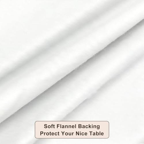 LIBERECOO Heavy Duty Vinyl Tablecloth with Flannel Backing Waterproof Oil-Proof Plastic Table Cloth Stain-Resistant Wipeable Rectangle or Square Table Cover for Indoor and Outdoor 60 x 102 Inch