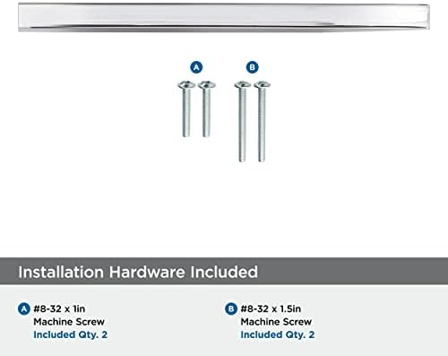 Amerock | Cabinet Pull | Polished Nickel | 6-5/16 inch (160 mm) Center to Center | Monument | 2 Pack | Drawer Pull | Drawer Handle | Cabinet Hardware