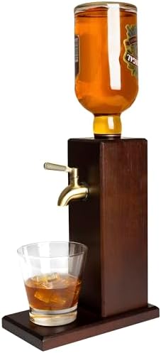 Countertop Liquor Dispenser for Home Bars – Wooden Whiskey Dispenser with Food-Safe All-Metal Valve – Bourbon Decanter & Whiskey Decanter for a Classy Presentation, Alcohol Gifts for Men by Ash Harbor