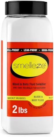 SMELLEZE Vomit Clean Up Powder & Blood Body Fluid Solidifier - 2 lb. Bottle