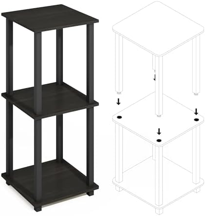 Furinno Turn-N-Tube 2-Pack Toolless 2-Tier Book Shelf, Espresso