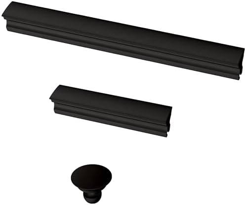 Franklin Brass 10 Pack Matte Black Cabinet Knobs 1-3/16 inch (30mm) Kitchen Cabinet Handles and Drawer Knobs for Cupboards, Dressers, Furniture, Bathroom Vanity |Medici