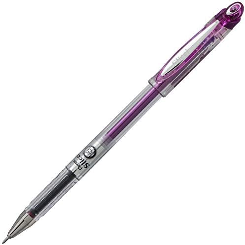 Pentel Arts Slicci 0.25 mm Extra Fine Gel Pen, Violet Ink, Box of 12 (BG202-V)