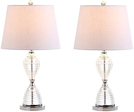JONATHAN Y Aubrey 24" Crystal Table Lamp, Clear, Set of 2