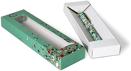 Channie's Beautiful Floral Rollerball Pen - Smooth Writing & Perfect for Home Office, Pen for Handwriting, Great Gift Idea for Teachers, Graduation Coworkers - Teal