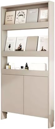 LINLIUA Behind the Door Bookshelf, 5 Shelf Behind Door Shelves with Storage, Space-Saving Wall Mount Narrow Bookcase Cabinet for Living Room Bedroom