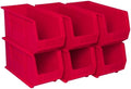 Akro-Mils 30265 AkroBins Plastic Storage Bins, 18"x8.25"x9", Red, 6-Pack