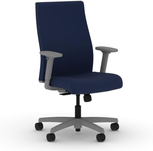 HON Ignition 2.0 Ergonomic Office Chair, Lumbar Support, Desk Chair, Indigo