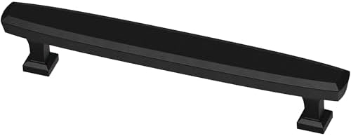 Franklin Brass 10 Pack Matte Black Cabinet Handles 5-1/16 inch (128mm) Kitchen Cabinet Handles and Drawer Pulls for Cupboards and Dressers |Beveled