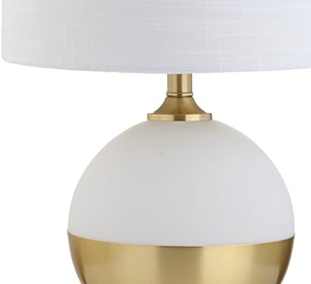 JONATHAN Y Carr Modern Table Lamp Ceramic Metal 23.5", White/Brass Gold