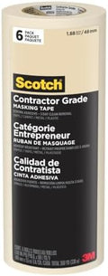 Scotch Painter's Tape Contractor Grade Masking Tape, 6 Rolls, 1.88 in x 60.1 yd, Holds to Surfaces For Up to 3 days, Removes Easily Without Leaving Sticky Residue, Interior & Exterior Use (2020-48TP6)