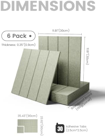 Fluxynara 36" x 24" Large Felt Bulletin Board, Sage